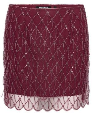 ROTATE BIRGER CHRISTENSEN Sequins Mini Skirt Dark - Purple