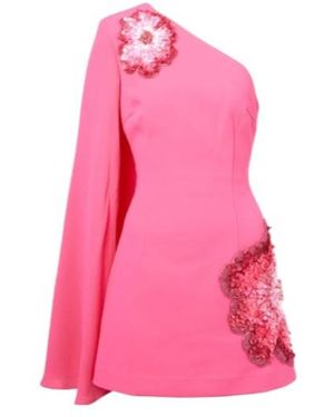 Rebecca Vallance Layana Caped Embellished Minidress - Pink