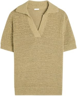 JOSEPH Polo Collar Jumper - Natural