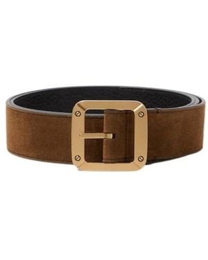 Acne Studios Reversible Leather And Suede Belt - White