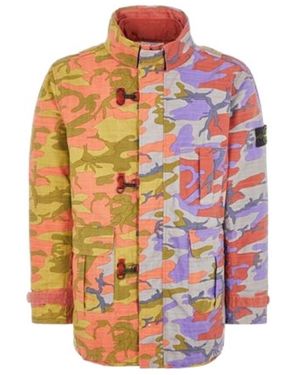 Stone Island Camouflage-Print Toggle-Fastening Jacket - Multicolour