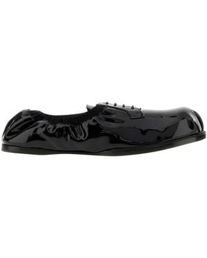 Moschino Lace-Up Flat Casual Shoes - Black