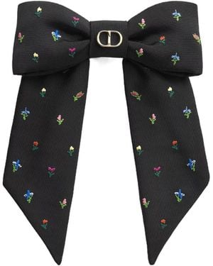 Dior Large Revolution Flowers Twist Bow - Black