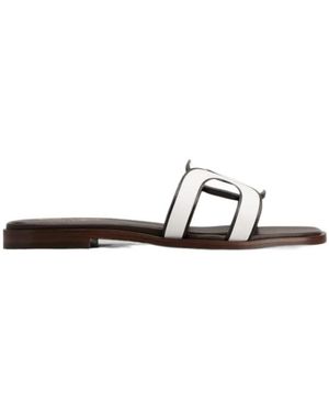 Tod's Logo Strap Slip-On Sandals - White