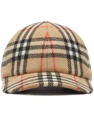 Burberry Check Wool Baseball Cap - Multicolor