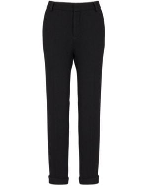 Balmain High-Rise Tapered Trousers - Black
