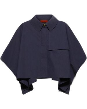 MAX&Co. Single Breasted Cape - Blue