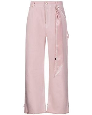 DARKPARK Lisa Chain Adorned Loose Fit Carpenter Jeans - Pink