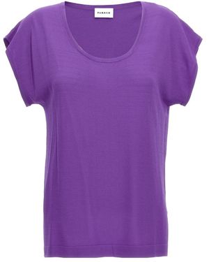 P.A.R.O.S.H. T-Shirt With Round Neck And Short Sleeves - Purple