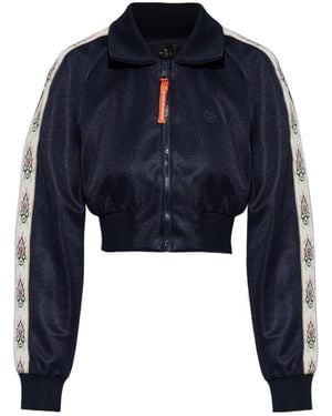 Etro Contrasting Band Cropped Sweatshirt - Blue