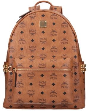 MCM Zippered Backpack - Brown