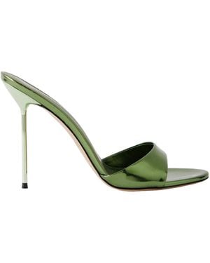 Paris Texas Patent-Leather Mules - Green