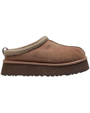 UGG Suede Flatform Slippers - Brown