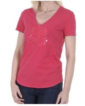 Armani Jeans Small V-Collar T-Shirt - Pink