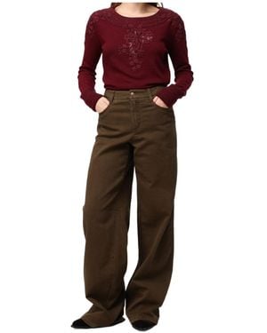 Ermanno Scervino Mid-Rise Wide-Leg Jeans - Red