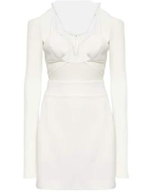 Nensi Dojaka Hollowed-Out Crepe Mini Dress - White