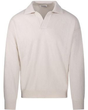 Roberto Collina Skipper Polo Knitted Sweater - White
