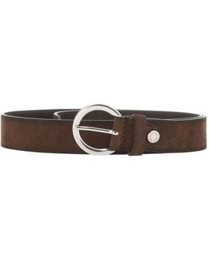 Gianni Chiarini Suede Leather Belt - White
