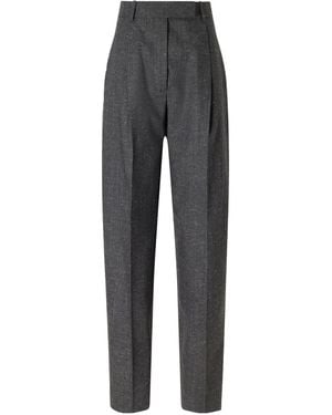 Rohe Daria Pleated Wool-Blend Straight-Leg Pants - Gray