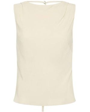 St. Agni Draped Open-Back Blouse - Natural