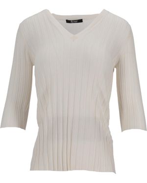 Lela Rose V-Neck Jumper - White