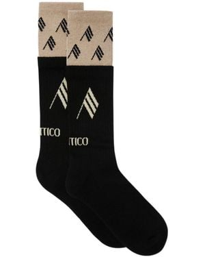 The Attico The Layered Logo Socks - Black