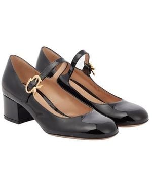 Gianvito Rossi Patent Leather Mary Jane Court Shoes - Brown