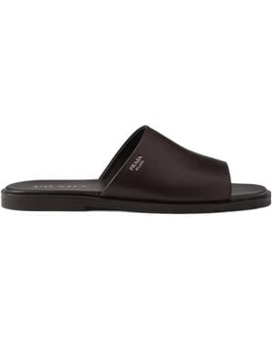 Prada Open-Toe Slides - Brown