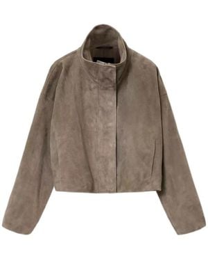 AllSaints Ryder Suede Sheepskin Jacket - Brown