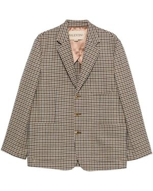 Valentino Check Blazer - Brown