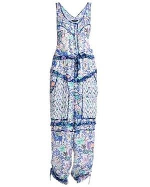 Isabel Marant V-Neck Printed Jumpsuit - Blue