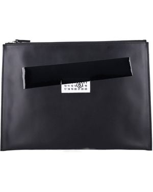 MM6 by Maison Martin Margiela Logo Patch Medium Pouch Bag - Black