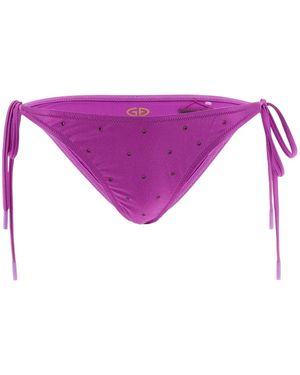 Goldbergh Kaia Crystal Tie Bikini Briefs - Purple