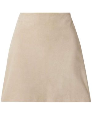 Ralph Lauren Carreen Suede Mini Skirt - Natural