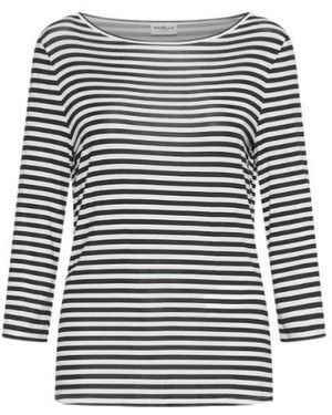 Marella Striped Jersey T-Shirt - Black