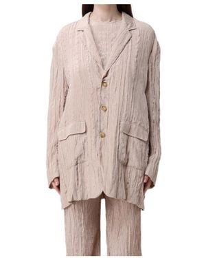 Alysi Crinkled Three-Button Blazer - Pink
