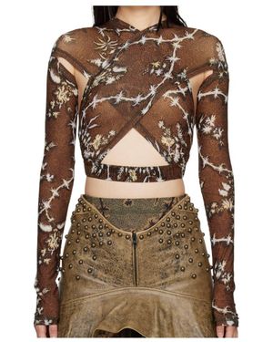 KNWLS Printed Top - Brown