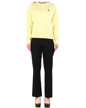 Maison Kitsuné Embroidered-Fox Sweatshirt - Yellow