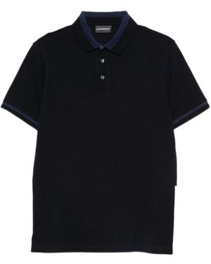Emporio Armani Contrast Trim Polo Shirt - Black