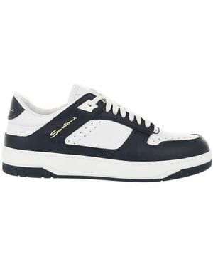 Santoni Air Contrast-Detail Sneakers - Blue