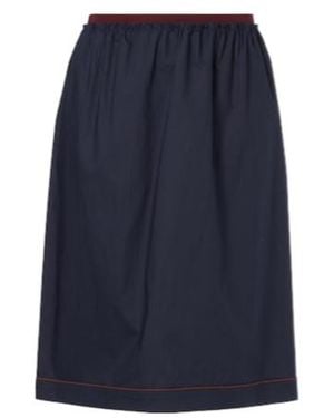 Plan C Cotton Midi Skirt - Blue