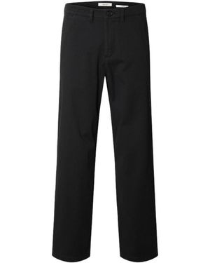 SELECTED Casual Pants With Belt Loops - Black