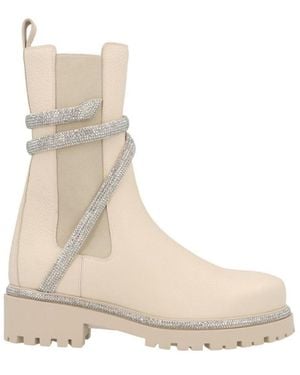 Rene Caovilla René Caovilla Embellished Round Toe Boots - Natural