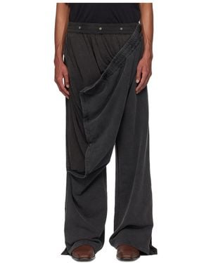 Y. Project Snap-Button Wide-Leg Joggers - Black