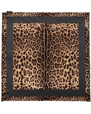 Dolce & Gabbana Leopard Print Silk Scarf - Multicolour