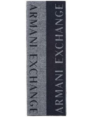 ARMANI EXCHANGE Wool Scarf - Blue