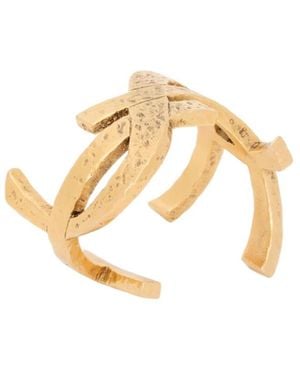 Saint Laurent Cassandre Twisted Cuff - Metallic