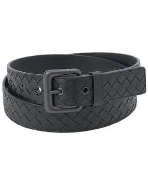 Bottega Veneta Intrecciato Buckle Belt - Grey