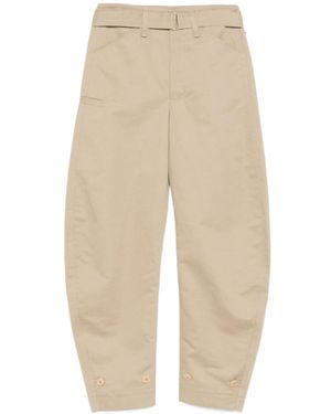 Lemaire Belted Tapered Leg Trousers - Natural