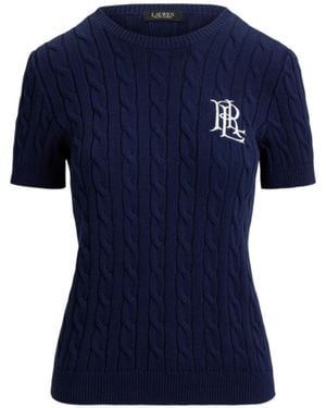 Ralph Lauren Cable-Knit Logo Jumper - Blue